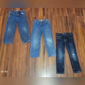 EUC Boy's Blue Jeans Bundle Size 4T Staright Leg